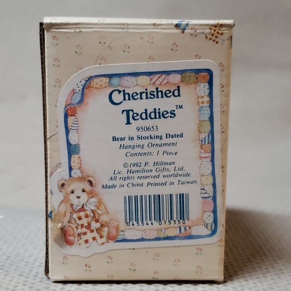 Cherished Teddies, bear in stocking dated 1992 - Picture 4 of 6